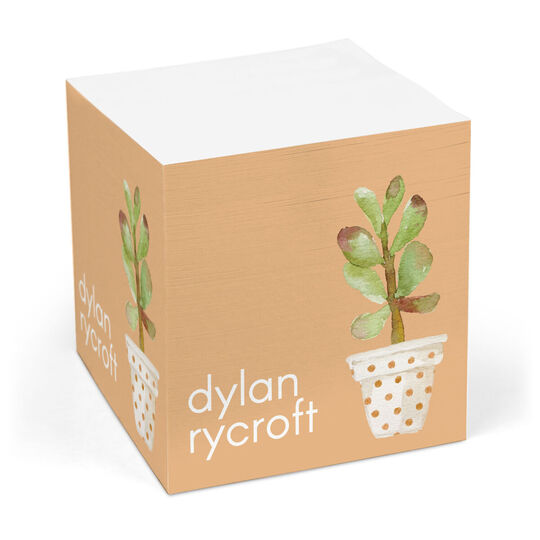 Potted Cactus Sticky Memo Cube